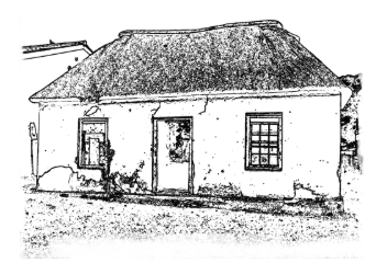 Pen sketch of a historic George cottage